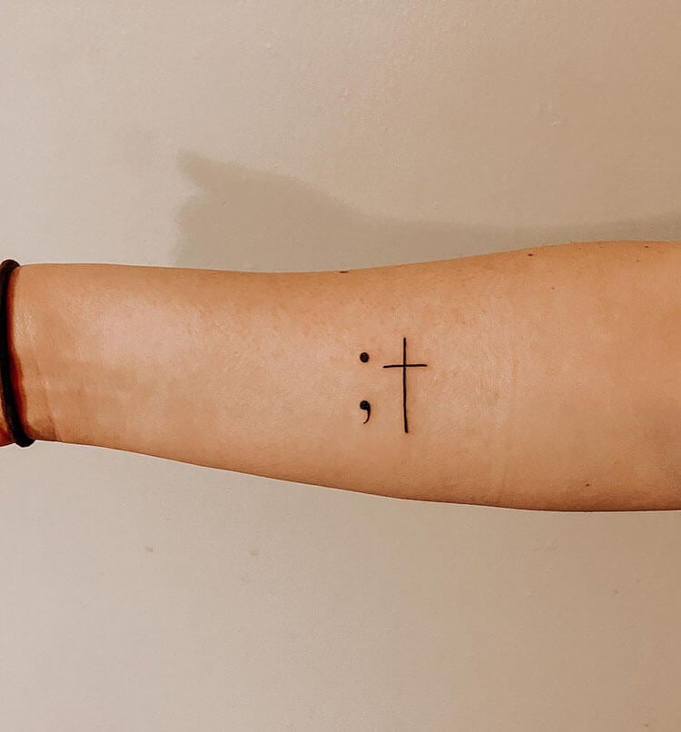 Semicolon Tattoo Cross Wiki Tattoo