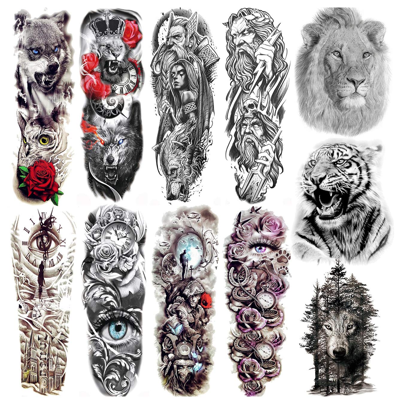 Seriously 50 Reasons For Tiger Tattoo Coktak 11 Sheets Cool Full Arm Temporary Tattoos For