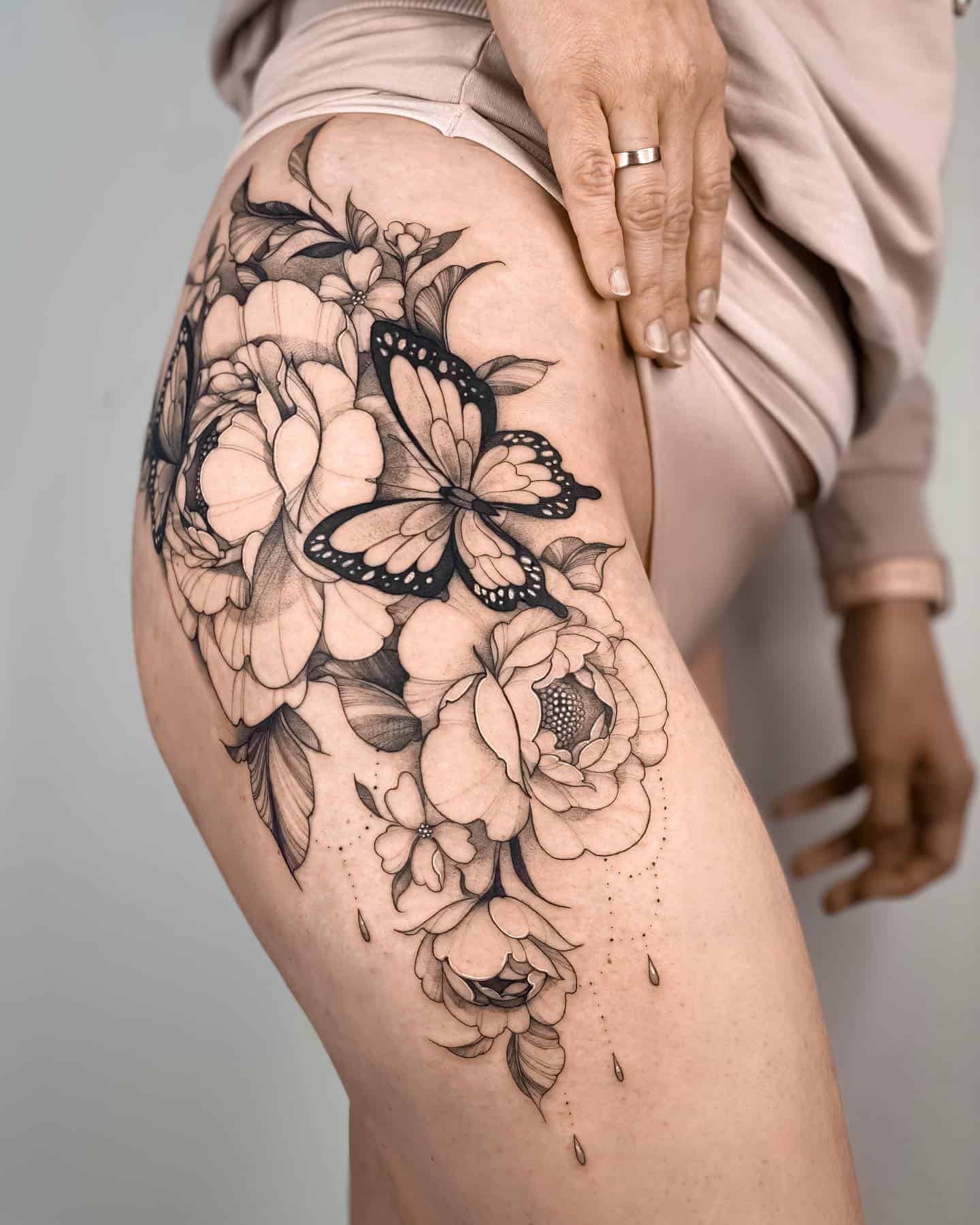 Share More Than 70 Butterfly Thigh Tattoos For Females Best In Eteachers