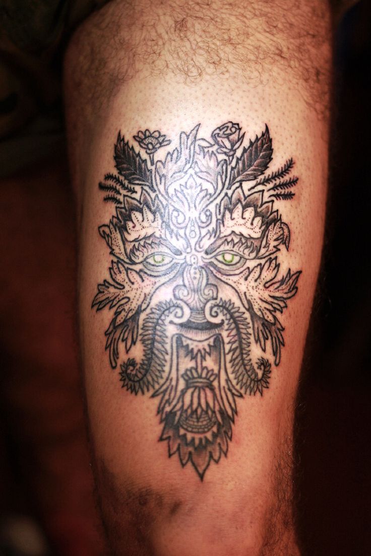 Simple Green Man Green Man Tattoo Tattoos For Guys Compass Tattoo