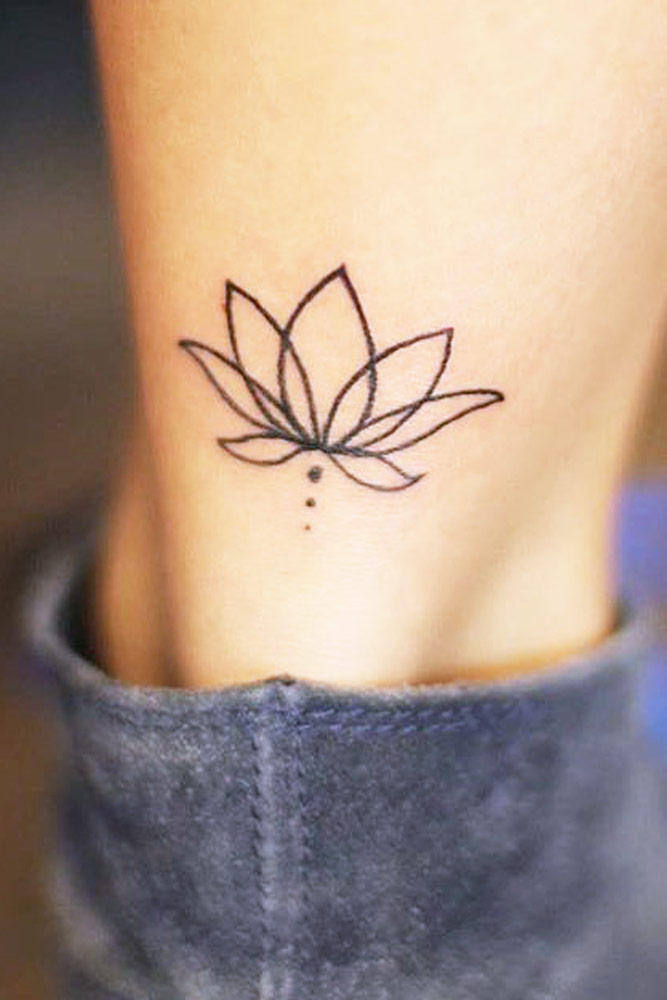 Simple Lotus Flower Tattoo Flower Leg Tattoos Flower Tattoo Drawings