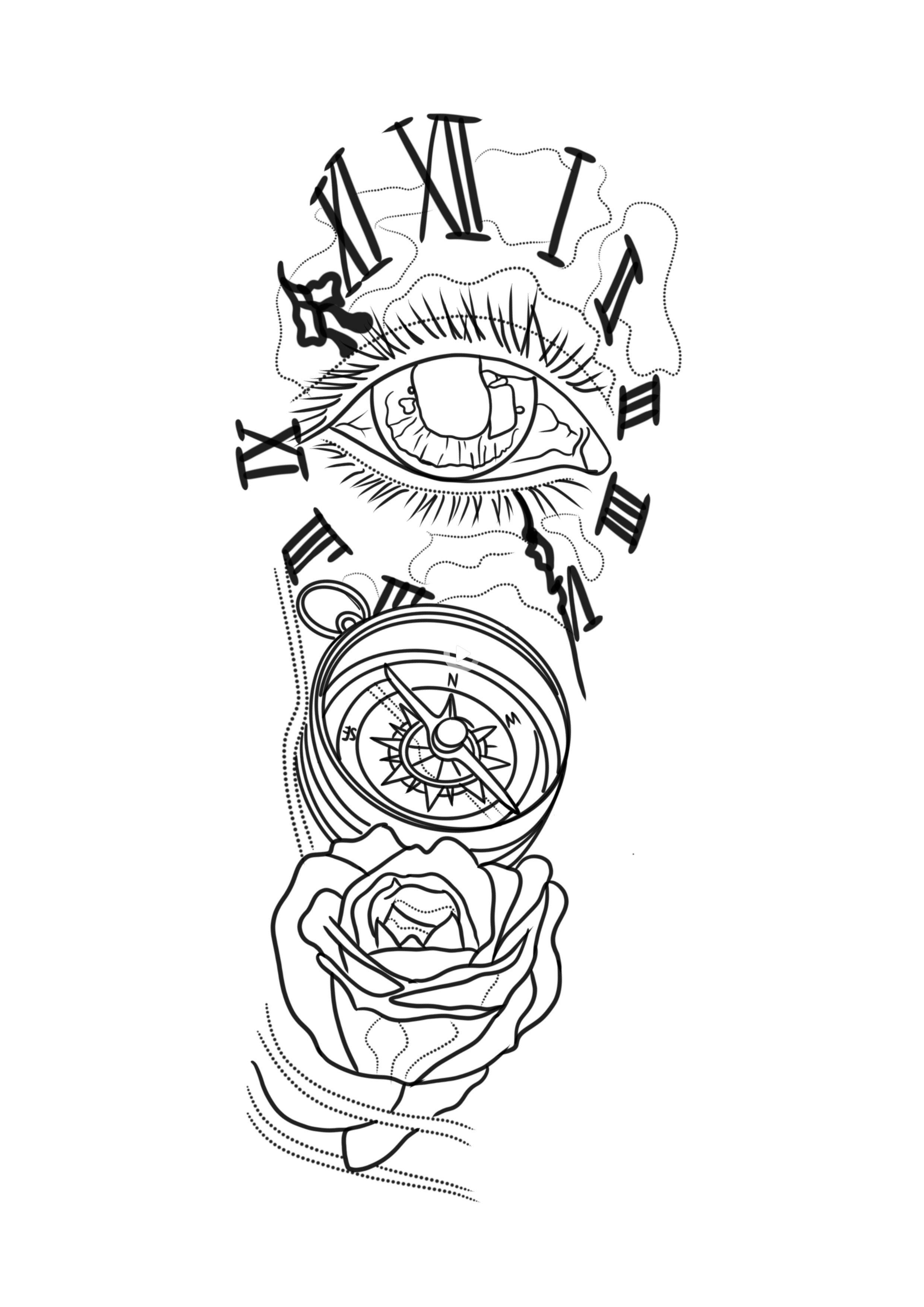 Sketch Half Sleeve Forearm Tattoo Drawings