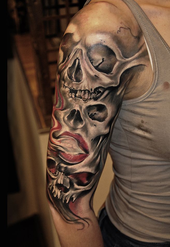 Skull In Smoke Tattoo Ideas