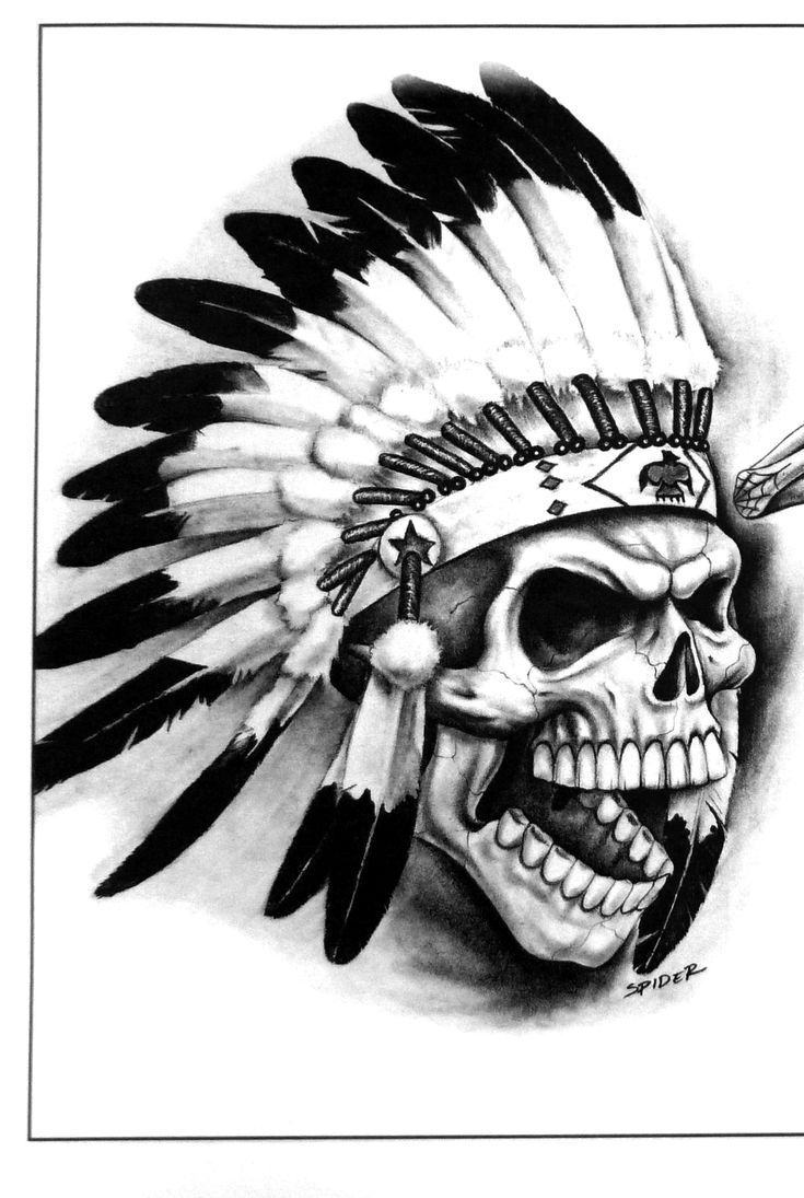 Skull Indian Headdress Tattoo By Sabrina Cruz Sabrinacruz005