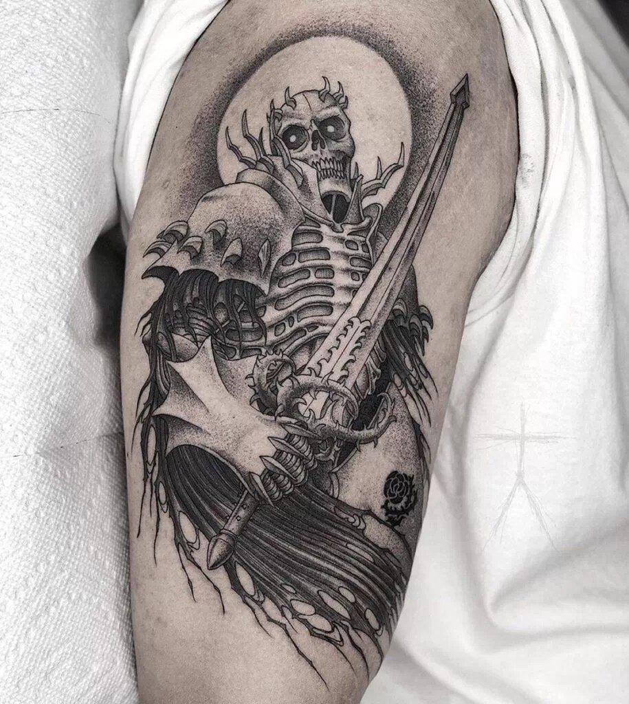 Skull Knight Sleeve Tattoo: Berserk Inspired Design Ideas