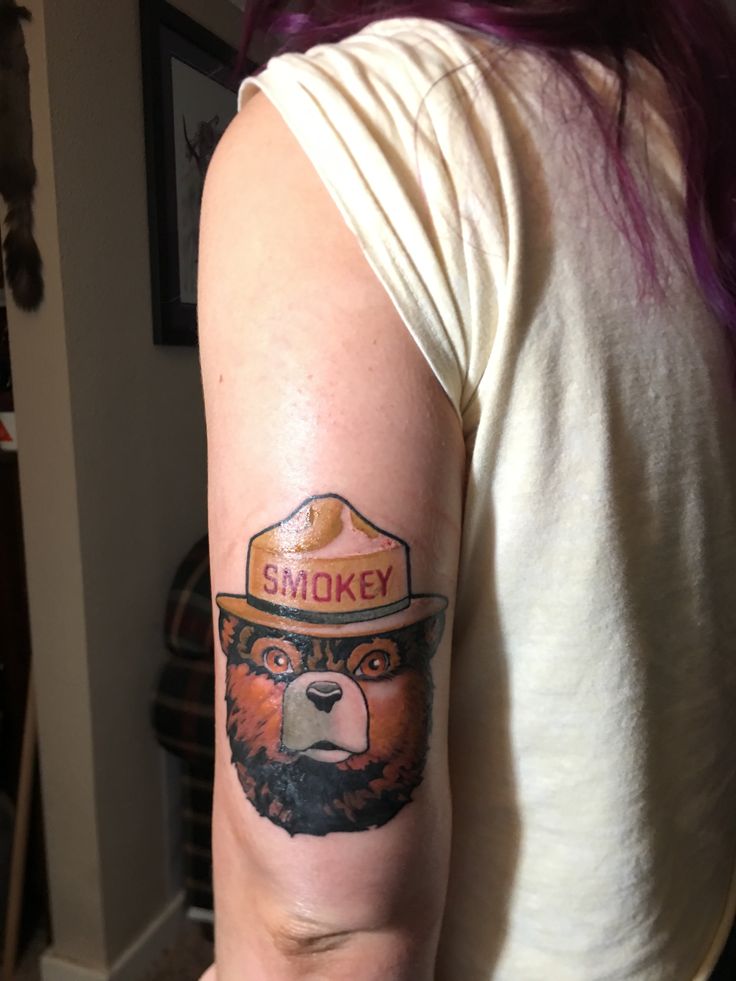 Smokey The Bear Tattoo Ideas for Outdoorsy Ink Lovers