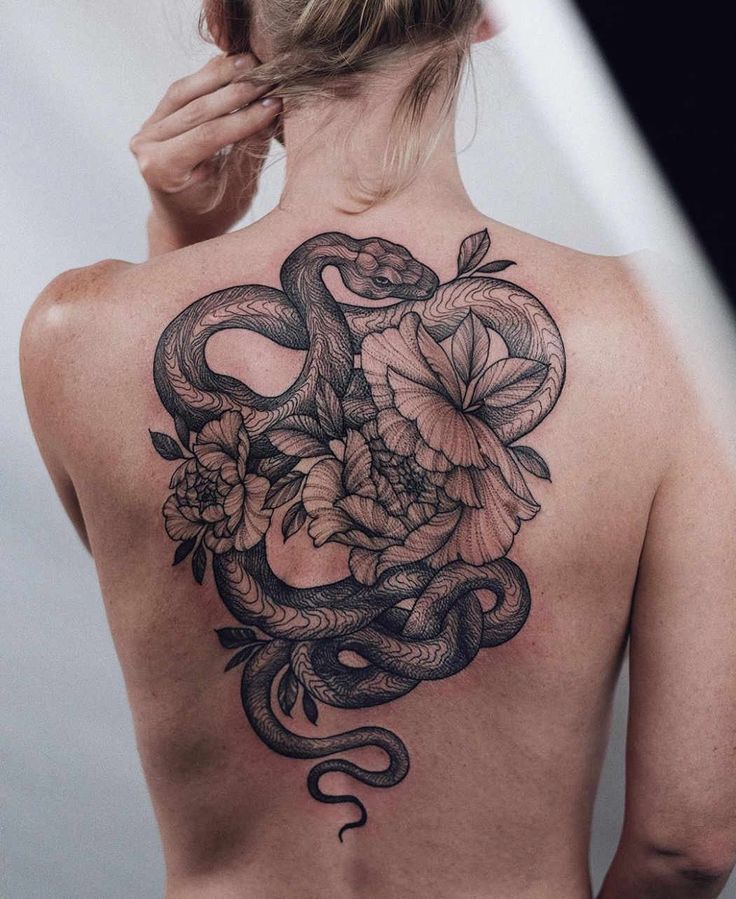 Snake Back Tattoo Back Tattoo Tattoos Body Art