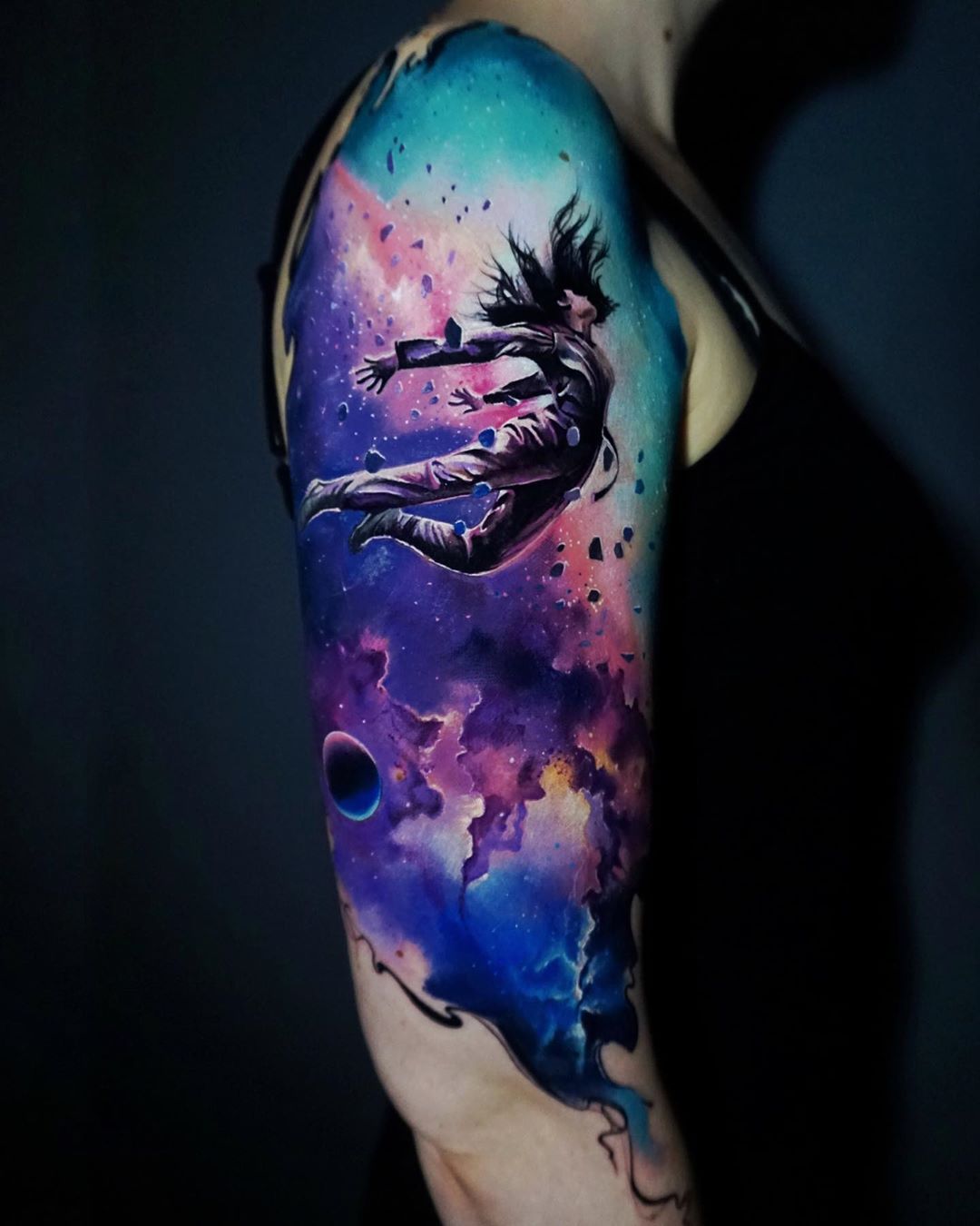 Space Themed Tattoo Sleeve Black And White Thesex Tattoo Ideas