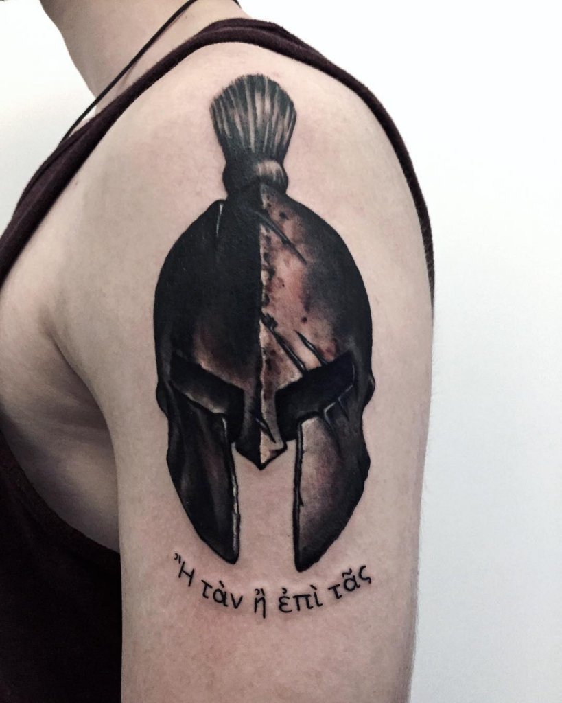 5 Stunning Spartan Helmet Tattoo Ideas