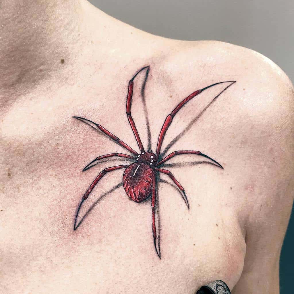 Spider Tattoos On Shoulder