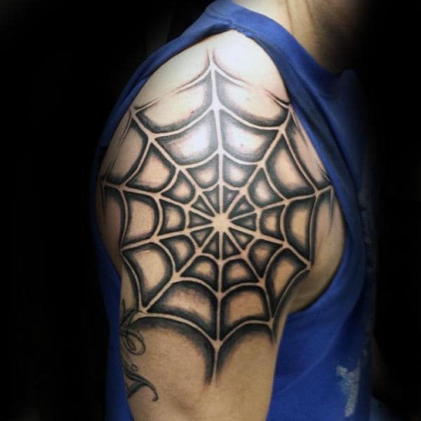 5 Daring Spider Web Shoulder Tattoo Designs