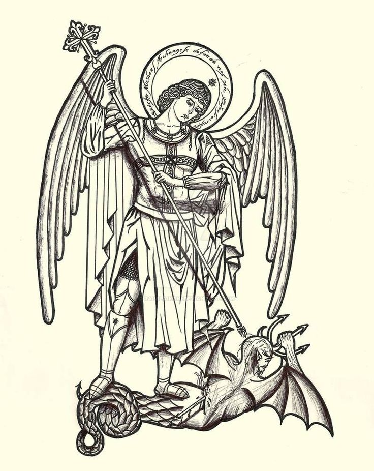 St Michael Tattoo Design Stencils