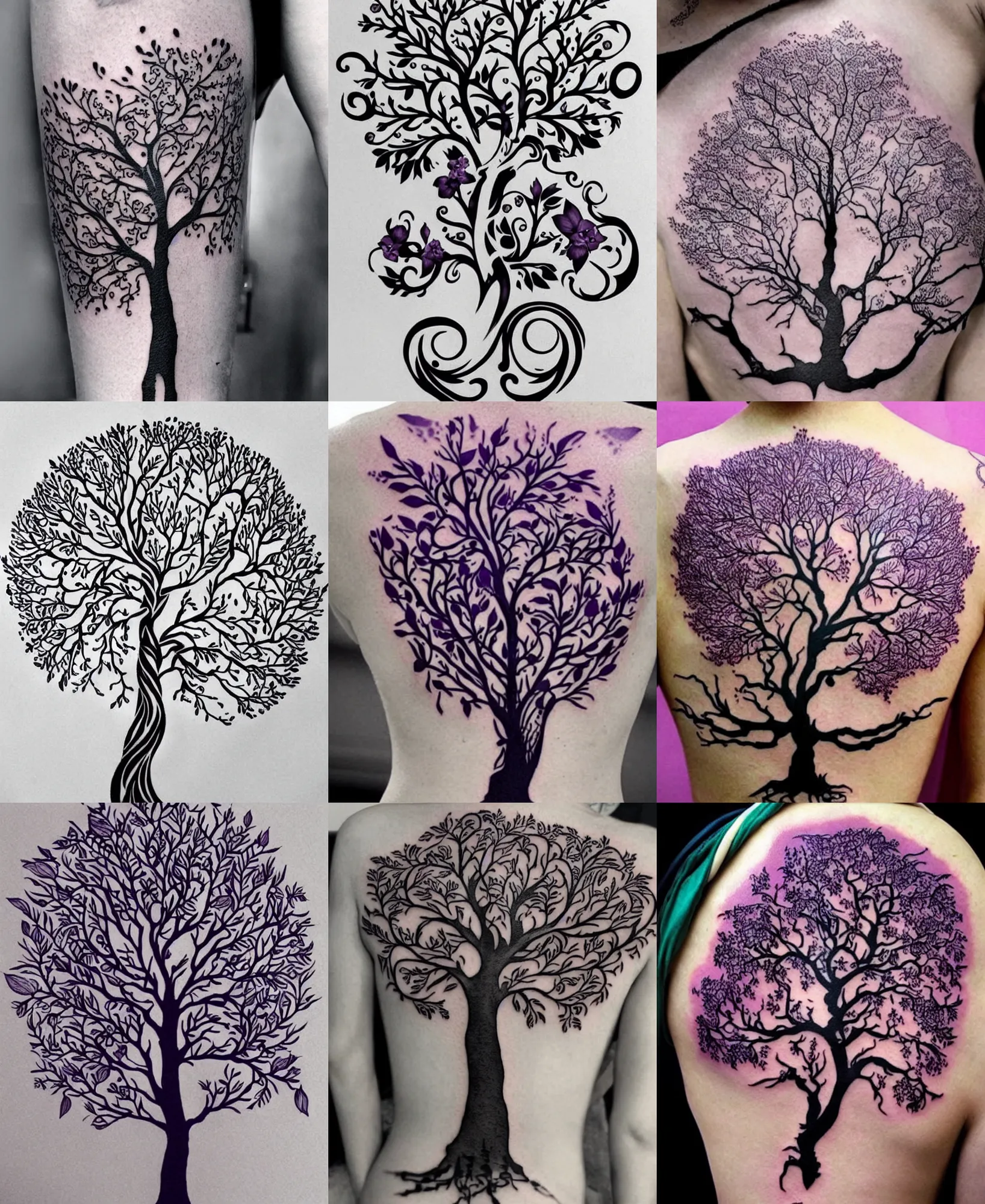 Stencil Tree Of Life Tattoo Designs