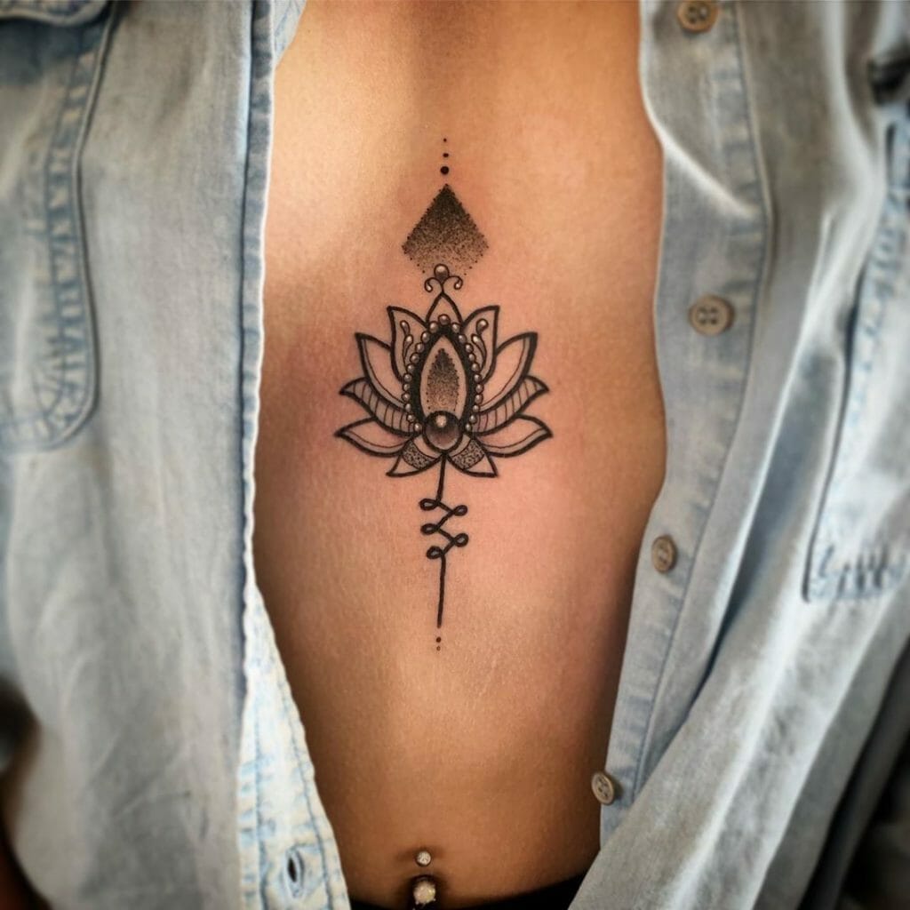 Sternum Tattoo Between Breasts: Bold and Beautiful Ideas