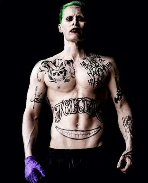 Suicide Squad The Joker Tattoo Cosplay Costume The Joker T Shirt Clown