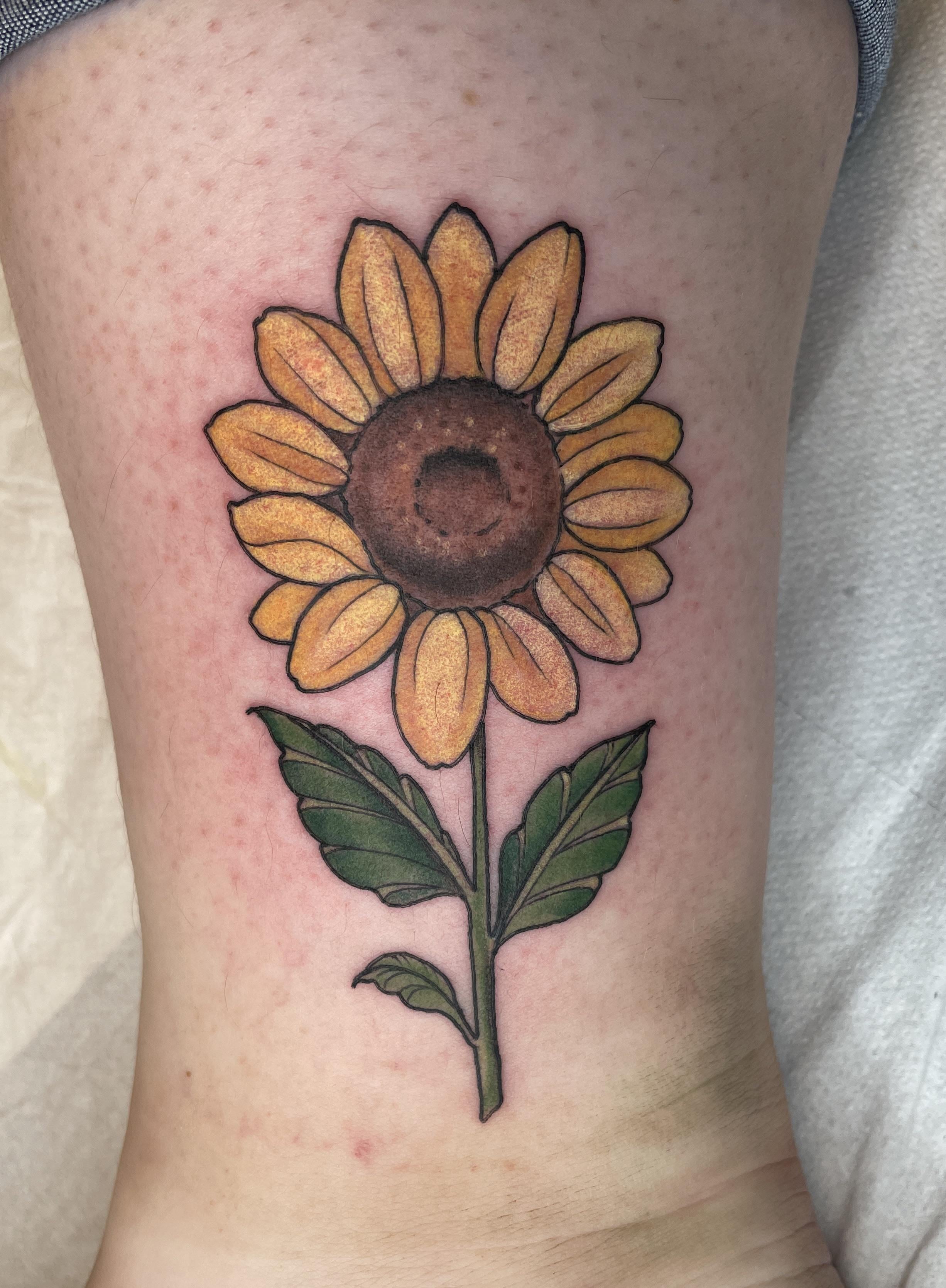 Sunflower Done By Isabella Sala At Vertigo Tattoo Shop In Trento Italy