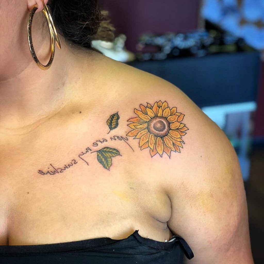 Sunflower Shoulder Tattoo Designs For The Greater Column Photographs