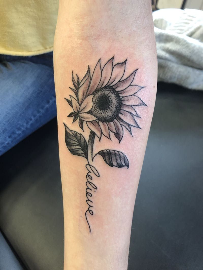 Sunflower Tattoo Black And White Black And White Vintage Sunflower