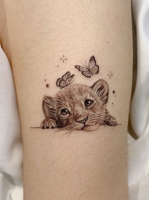 Super Cute Lion Cub Tattoo Tattoo Artist Dan Tattooer Seoul Oasis