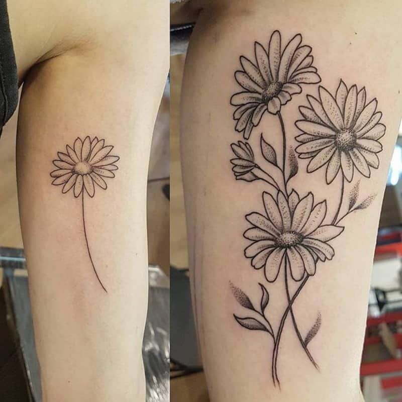 Tattoo In 2020 Tattoos Daisy Flower Tattoos Birth Flower Tattoos