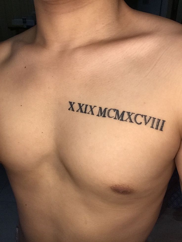 Tattoo Shop Piercings On Instagram Roman Numerals On Chest