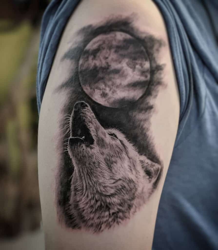 Tattoo Trends Wolf Cub Howling At The Moon Tattoo Design