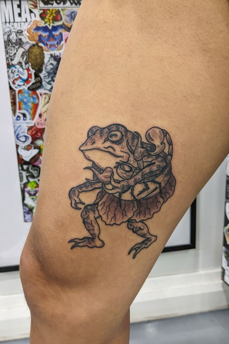 Tattoo Uploaded By Tom Roder The Frog And The Scorpion Tattoodo