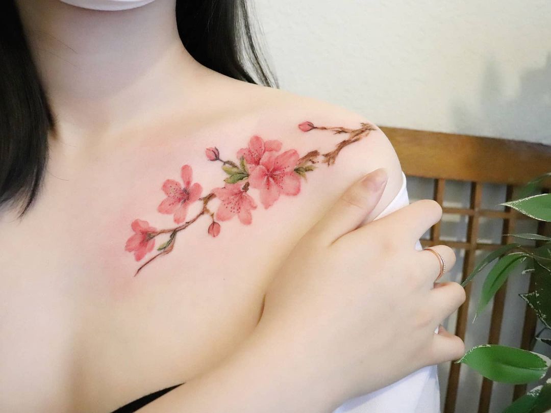 Tatuaje Flores De Cerezo Por Georgia Grey Tatuajes Para Mujeres