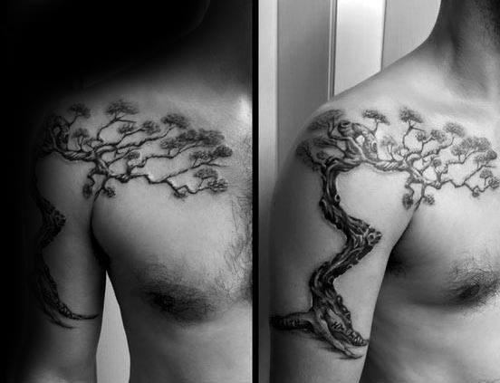 Tatuajes De Bonsai A Color