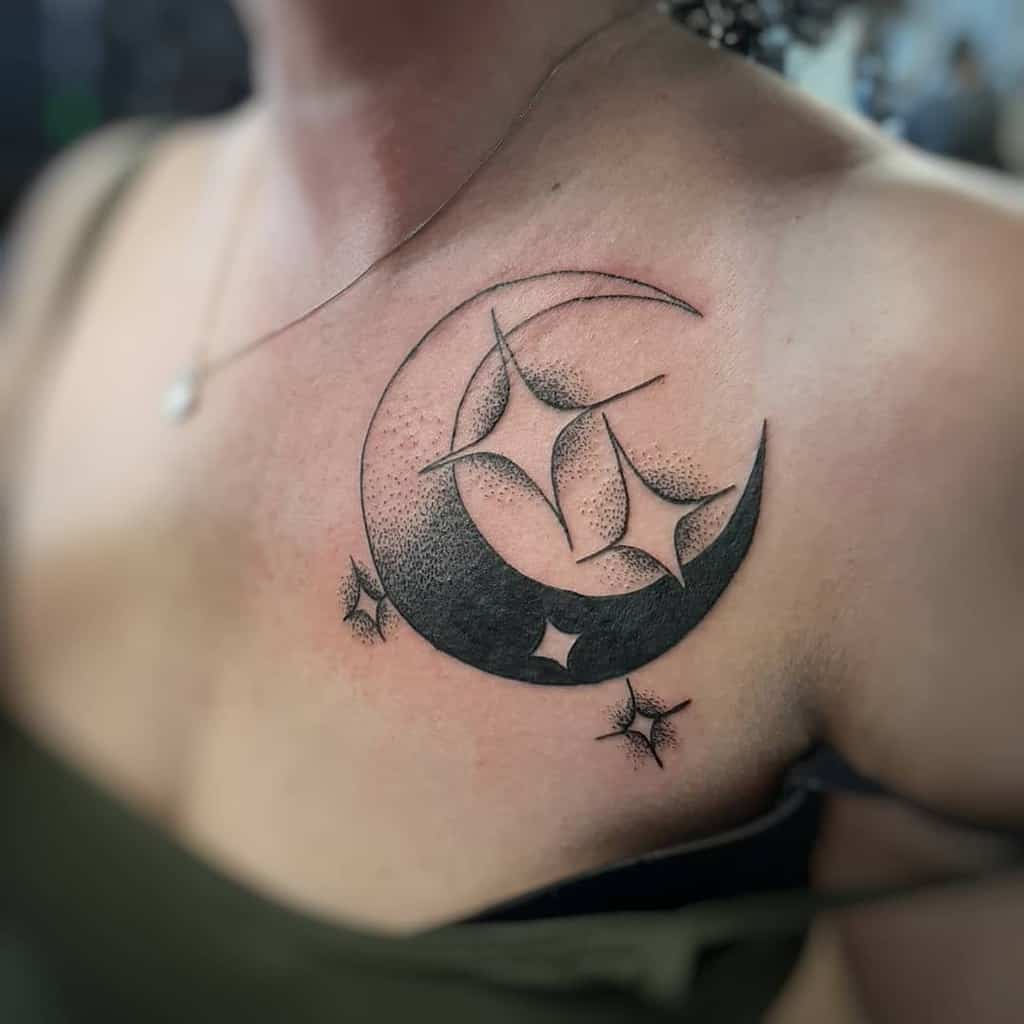 The Femininity Of Moon Tattoo Designs The Fairy Star And Moon Tattoo