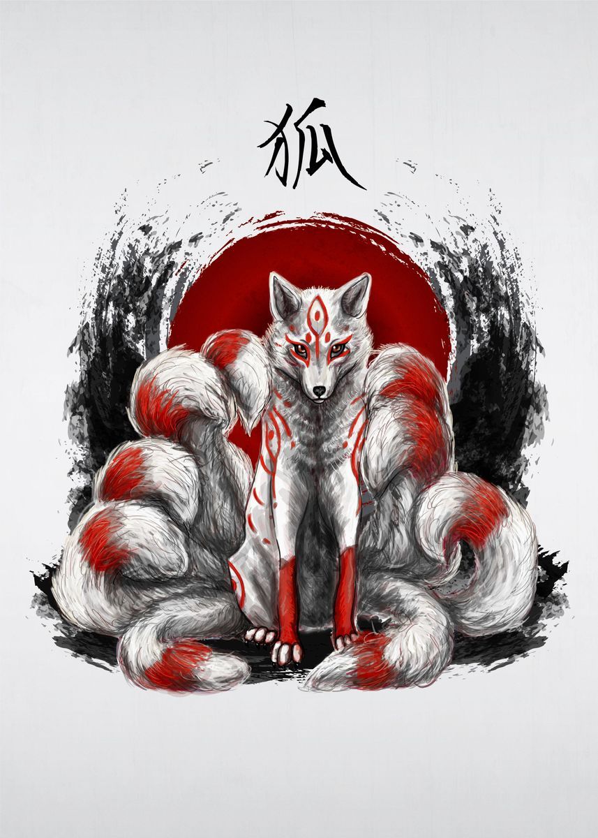 The Nine Tailed Fox Tattoo Design Drawings Fox Tattoo Design Anime