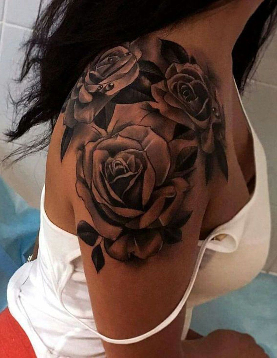 The With Regard To Ideas And Design Tattoos Rose Shoulder Tattoo