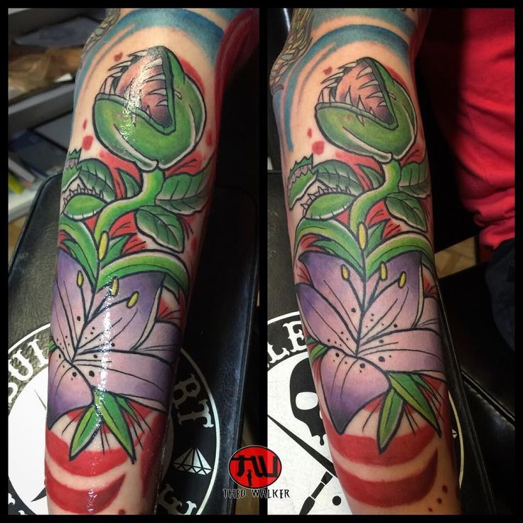 Theo Walker On Instagram Added This Cool Venus Fly Trap Tattoo To Finish Up A Flower Themed