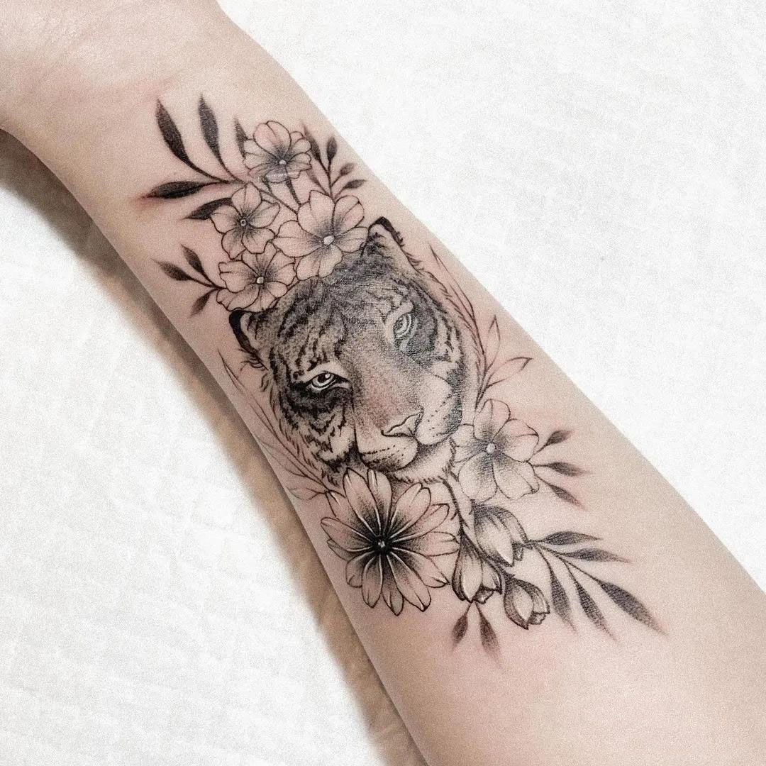 Tiger Tattoo Tiger Tattoo Tattoos Flower Tattoo