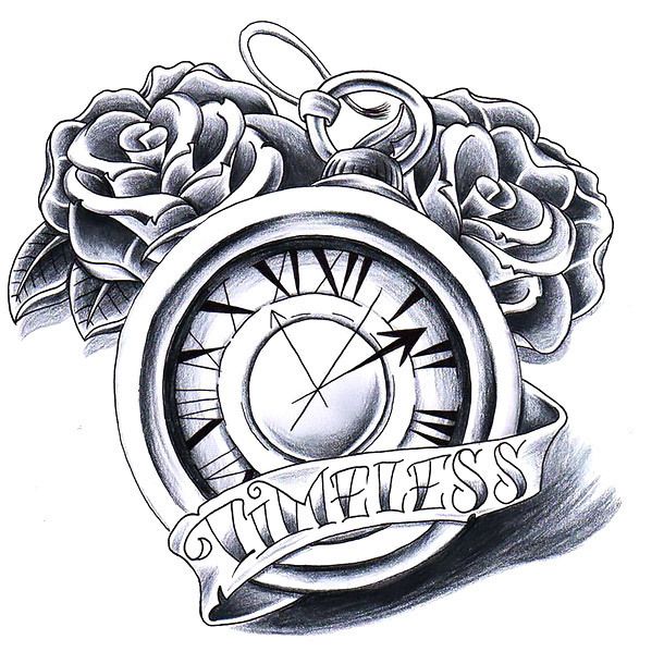 Timeless Tattoo Clock And Rose Tattoo Rose Tattoo Sleeve Clock Tattoo Sleeve Tattoo Ideas