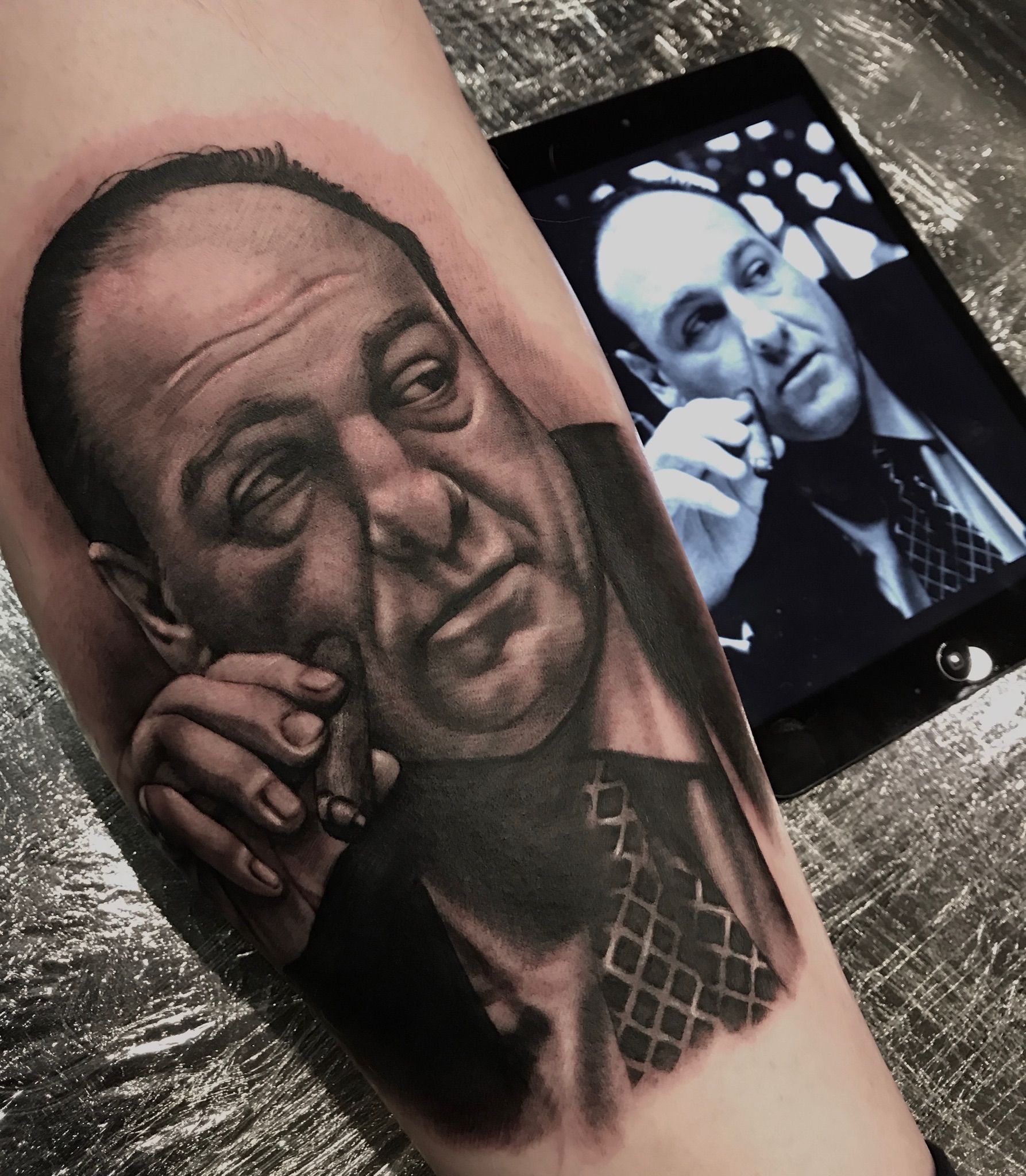 Tony Soprano Portrait Tattoo Done By Ben Kaye Portrait Tattoo