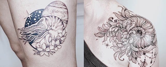 Top 100 Best Nautilus Tattoos For Women Shell Design Ideas