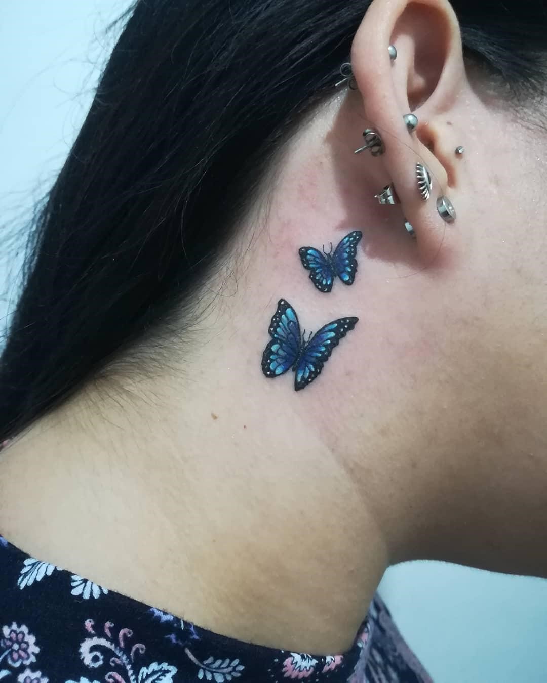 Top 15 Behind The Ear Butterfly Tattoos For Women September 2023