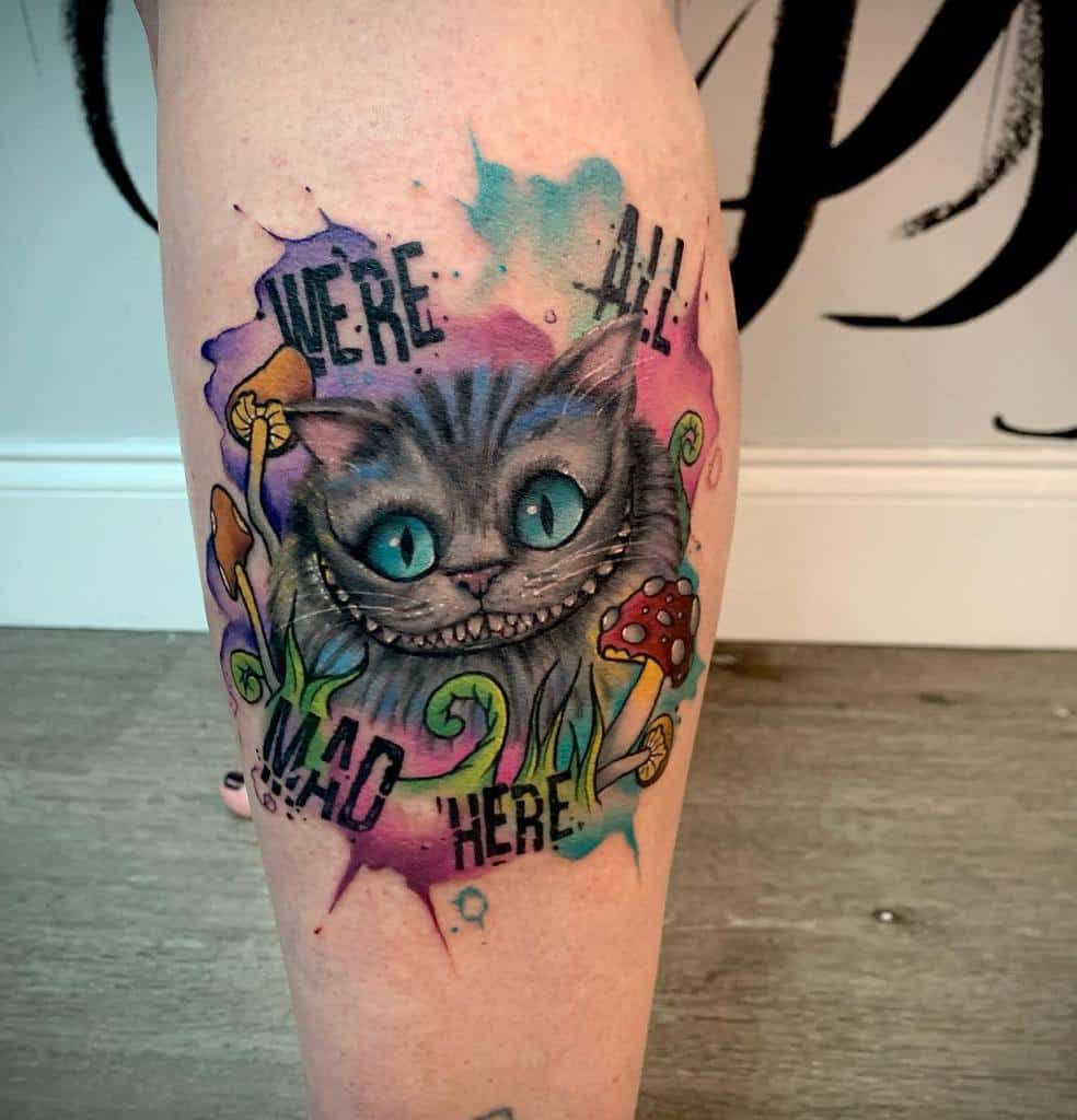 Top 30 Cheshire Cat Tattoos Amazing Cheshire Cat Tattoo Designs