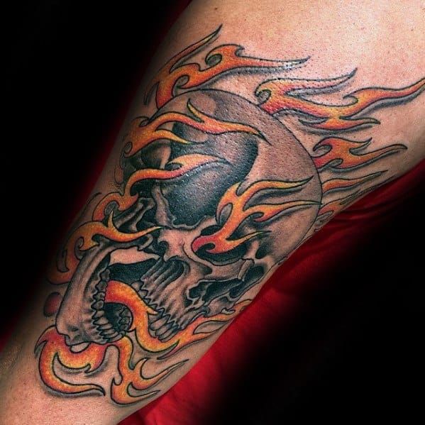 Top 47 Flaming Skull Tattoo Ideas 2021 Inspiration Guide