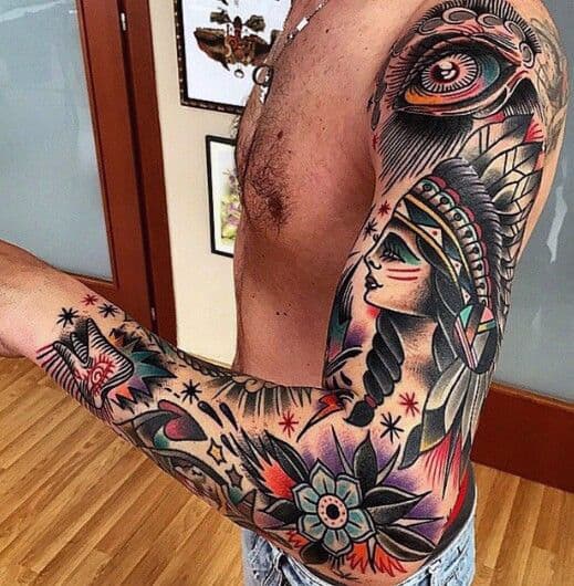 Top 60 Traditional Tattoo Sleeve Designs 2020 Update