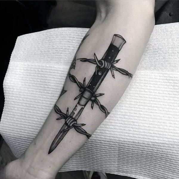 Top 61 Barbed Wire Tattoo Ideas 2020 Inspiration Guide Wrist Tattoos For Guys Barbed Wire