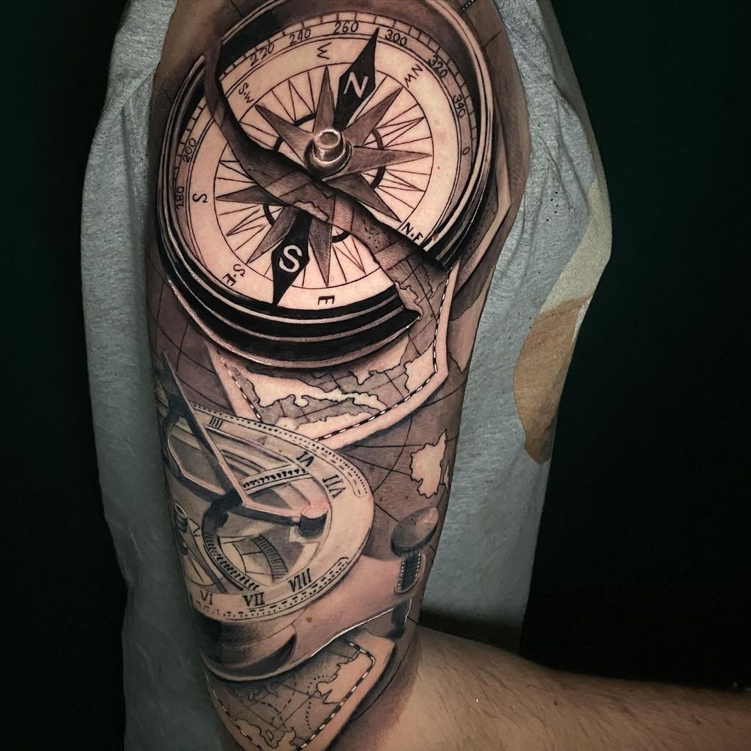 Top 63 Compass Tattoo Ideas 2021 Inspiration Guide