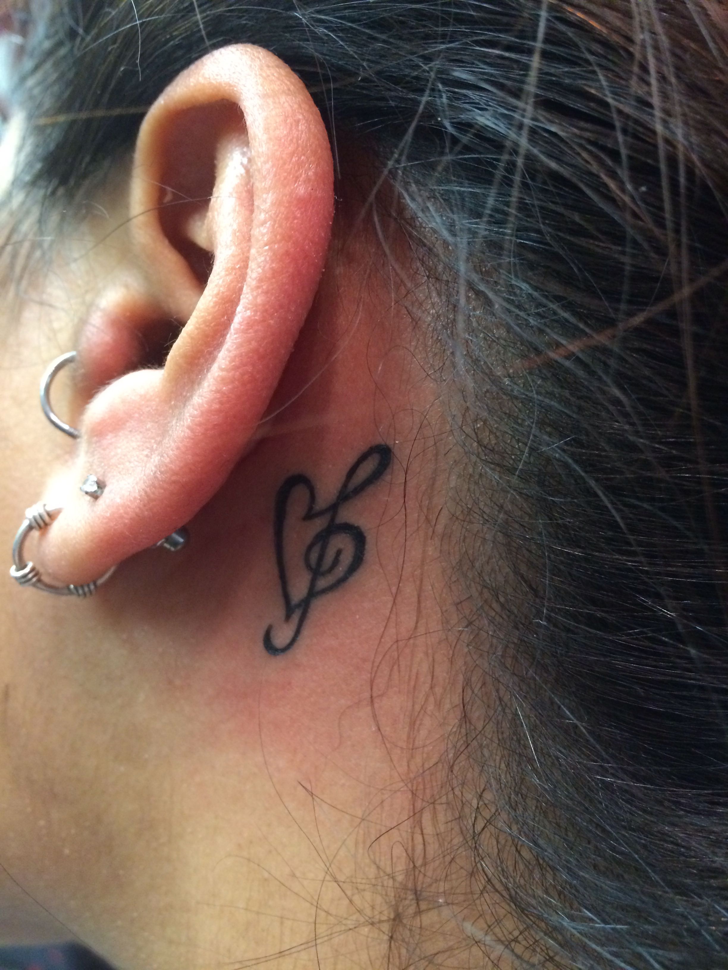 Top 71 Female Music Note Tattoo Behind Ear In Cdgdbentre