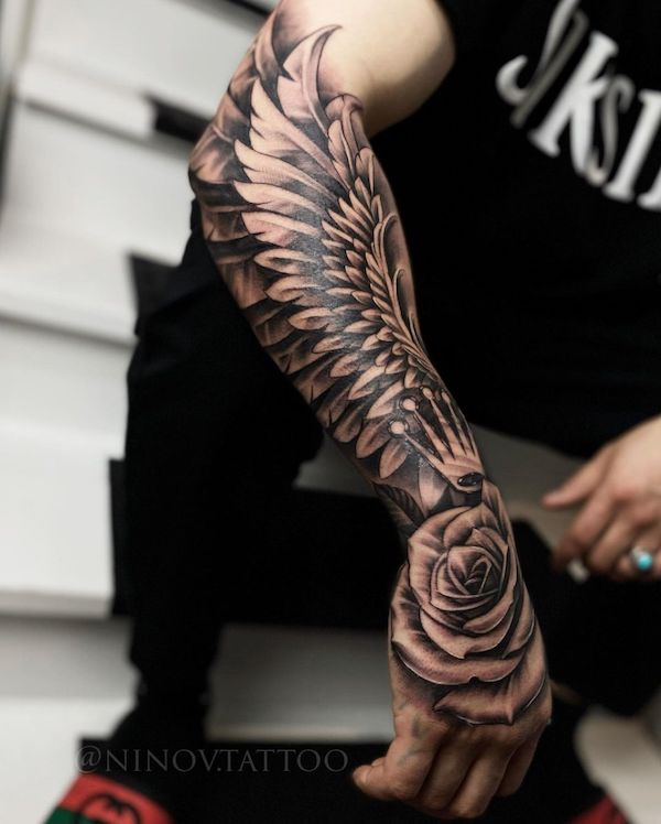 Top 77 Angel Wing Sleeve Tattoo Best In Coedo Com Vn