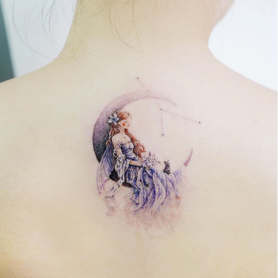 Top 80 Fairy And Moon Tattoos Latest In Cdgdbentre