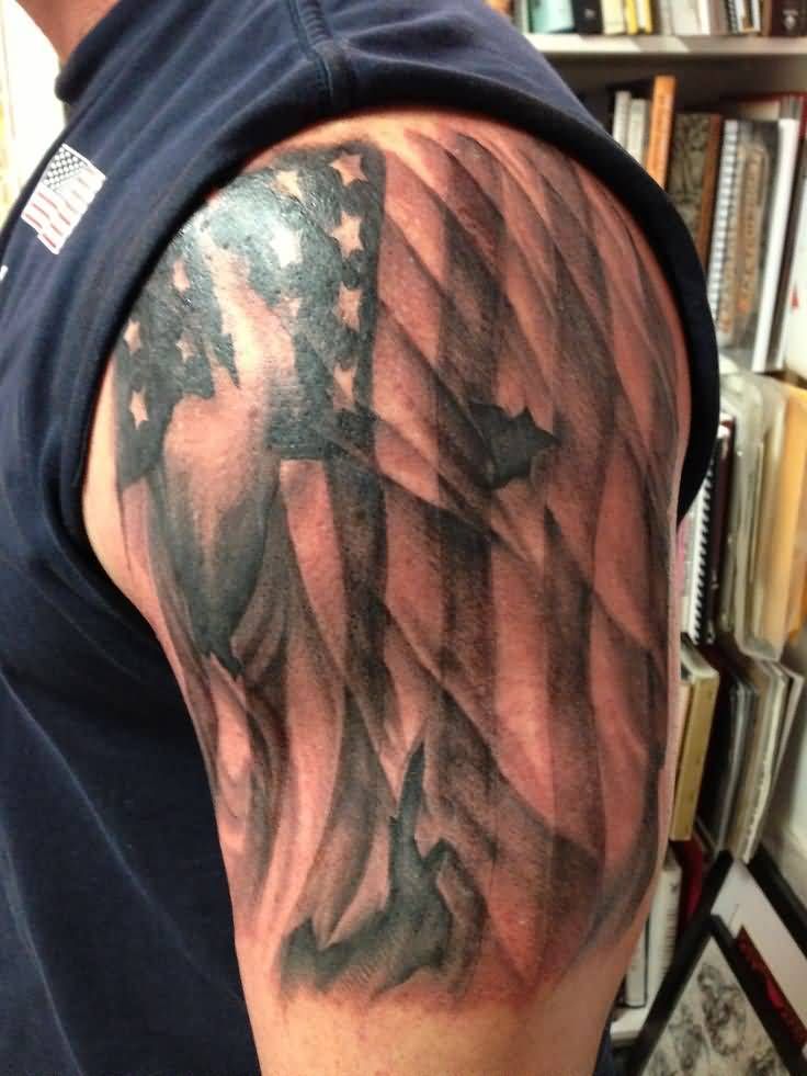 Torn American Flag Tattoo