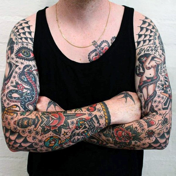 Traditional American Tattoo Sleeve Best Tattoo Ideas