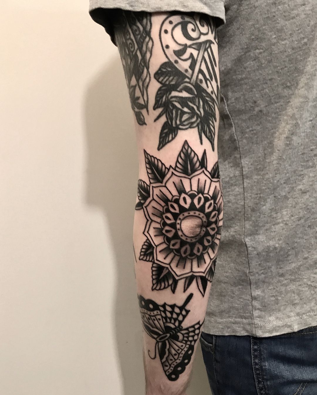 Traditional Elbow Tattoo