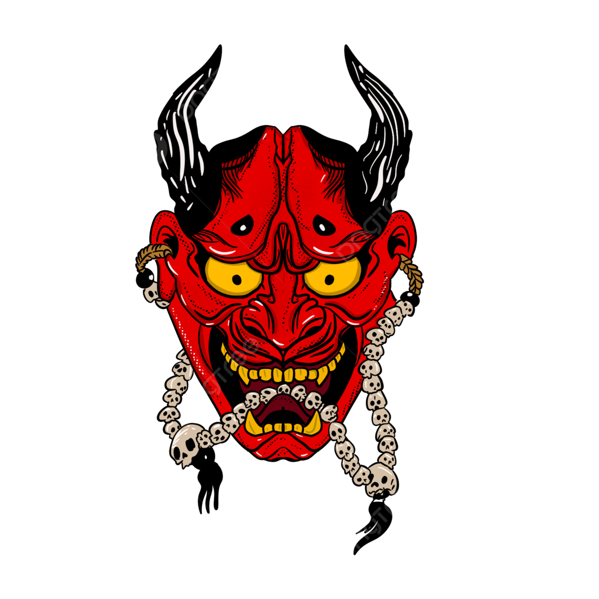 Traditional Hannya Mask Tattoo Hannya Mask Tattoo Art Png